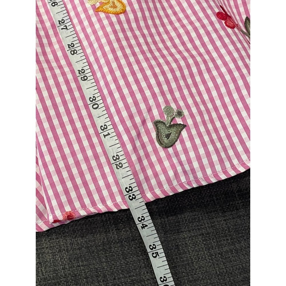 Vintage Y2K Rare Editions Pink White Gingham Fit and Flare Embroidered Dress - Picture 11 of 11